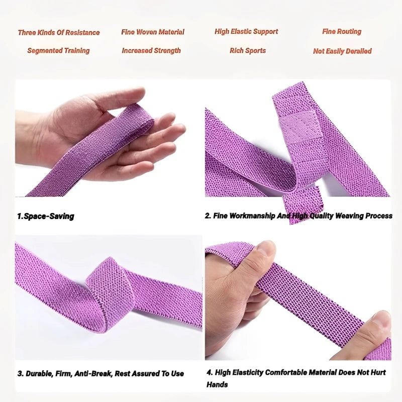 Long Resistance Loop Band Set Unisex Fitness Yoga Elastic Bands Hip Circle Thigh Squat Workout Cloth Legs Butt Exercise